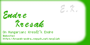 endre kresak business card